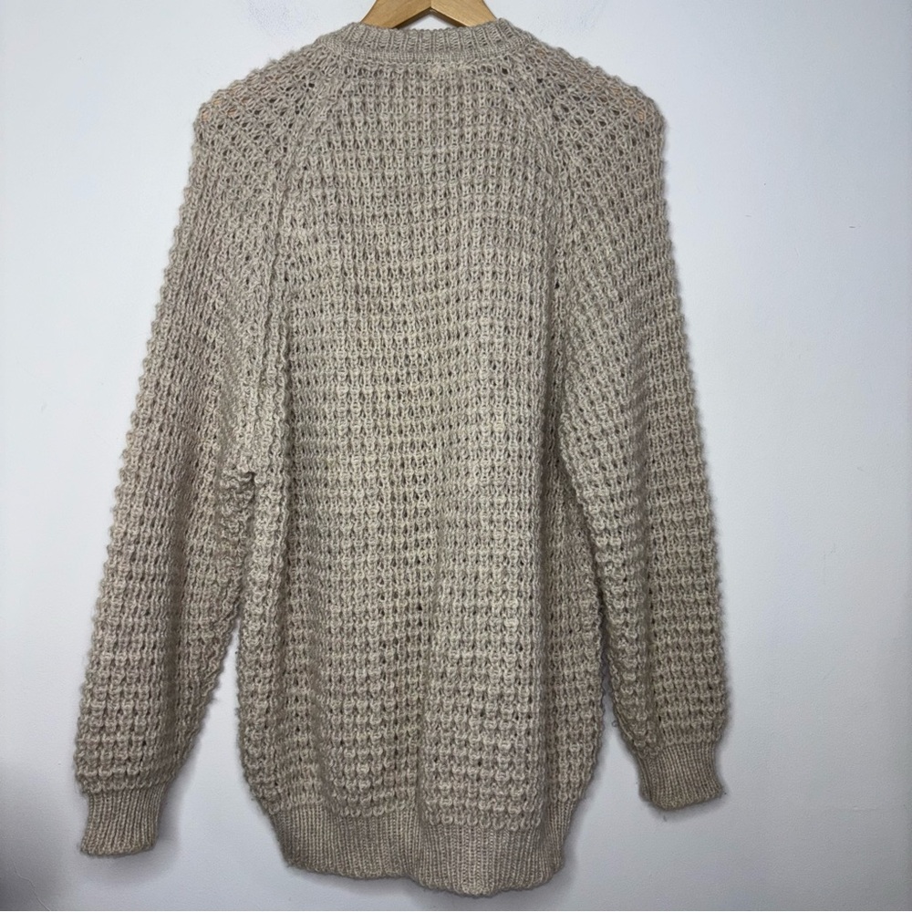 Falcara Ireland Wool Button Cardigan Fisherman Sweater Pockets Chunky Cable Knit - Picture 9 of 11